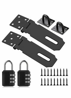 Buy Door Lock Latch with Password Combination Padlocks 4 Inch Stainless Steel Security Hasp and Zinc Alloy Padlocks, Heavy Duty Hasp and Staple Use for Door Window Locker Drawer Pet Cage Cabinet-2 Pack in Saudi Arabia