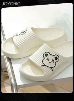 Buy Lovely Cartoon Bear Pattern Spring and Summer Non-slip  Wear Resistant Home Bathroom Quick-drying and Breathable  Slippers with High Resilience for Women Men Couple White in Saudi Arabia