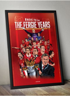 اشتري Manchester United the Fergie Years 1986 - 2013  Football Poster with Frame 50x40cm في الامارات