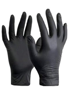 Buy 100-Piece Disposable Nitrile Gloves Set Black Large in Egypt