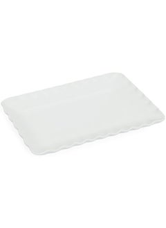 اشتري Onde Porcelain Rectangular Plate, White - 27x19 cm في الامارات