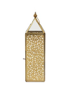 Buy Aman Lantern, Gold & Clear - 10x10x41 cm in UAE