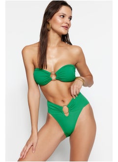 Buy High Waist High Leg Bikini Bottom with Green Accessories TBESS22BA00001 in Egypt