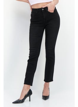 اشتري Women Slim Solid Stretchable 32 Inseam Jean, Black في الامارات