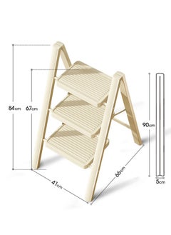 Buy Simple Ladder Collapsible Indoor Climbing Ladder Light Small Fresh Flower Frame Staircase 3 Floors (White) in Saudi Arabia