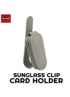 Buy Car Sun Visor Sunglass Clip Card Holder Clip PU Leather Sunglass Holder Clip - Spider - 1 Pcs GRAY in Saudi Arabia