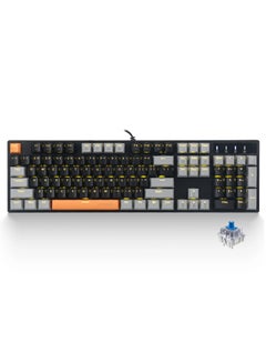 اشتري Z-14 Mechanical Gaming Wired Keyboard,104 Key Blue Switch Full-Size Computer Keyboards for Computer PC Laptop Gamer Black Grey في السعودية