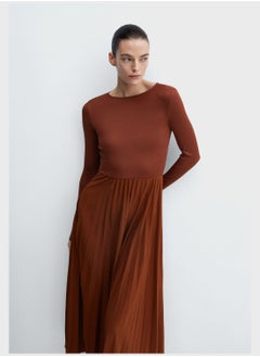 Buy Plated Crew Neck Dress in Saudi Arabia