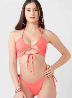 Buy Halter Neck Cut Out Bikini Top in UAE