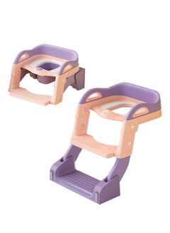 Buy Toilet Training Seat,With Pedal Stool Ladder Foldable Toddler Toilet Seat,With Anti-Slip Pads,2 In 1 Kids Potty Training Toilet Splash Proof Plate Suitable,For Boys And Girls (purple) in UAE