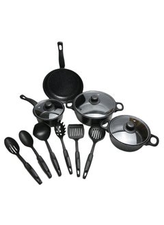 اشتري 13 Piece Pots and Pans Set - Nonstick Cookware Set with Comfort-Grip Handle, Non Stick Kitchen Cookware Sets Pots, Pans, Lids - Non Toxic, PTFE & PFOA Free في الامارات