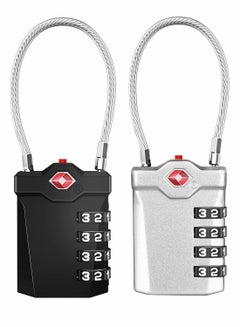 اشتري Luggage Lock, Password Travel Lock, Luggage Locks TSA Approved with Inspection Indicator, 4 Digit Combination Travel Lock with 5.5 Inch Cable for Suitcases, Backpack, Baggage في الامارات