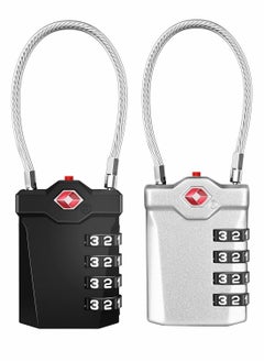 Buy Luggage Lock, Password Travel Lock, Luggage Locks TSA Approved with Inspection Indicator, 4 Digit Combination Travel Lock with 5.5 Inch Cable for Suitcases, Backpack, Baggage in UAE