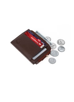 Buy Slim Wallet for Women with Coin Purse and Credit Card Holder RFID Protection Brown in UAE