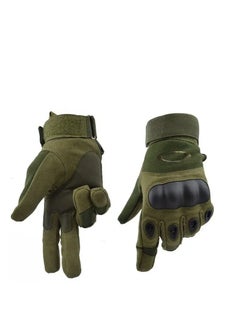 Buy Motorcycle and Cycle Gloves, Full Finger Touchscreen For Riding Hiking Climbing Training (Size-M) Color-Green in Saudi Arabia