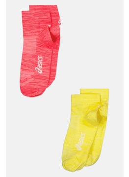 Buy Men 2 Pack Tech Brand Logo Ankle Socks, Neon Pink/Yellow in Saudi Arabia