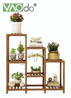 Buy VAODO Plant display stand, solid wood flower stand, large capacity, easy to assemble, multifunctional storage rack in Saudi Arabia