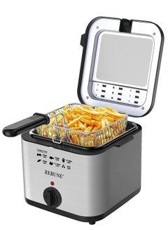 Buy REBUNE RE-11-048 Electric Fryer 1800W Deep Fat Fryer, 2.5 Liter Capacity, Silver/Black in UAE