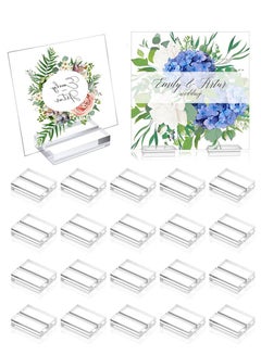 Buy 20 Pieces Clear Card Display Stand Acrylic Stands Place Card Holders Table Number Stands Suitable for Table Wedding Photos Menu and Meeting in Saudi Arabia