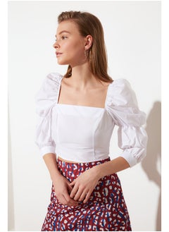 اشتري Blouse - White - Fitted في مصر