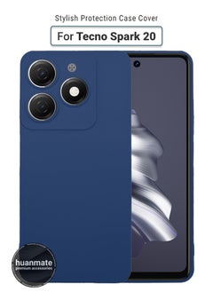 Buy Tecno Spark 20 Silicone Cover Blue - Premium 2.0mm TPU Silicon, Enhanced Camera Protection with Lens Shield, Shockproof & Water-Proof Cover for Tecno Spark 20 in Saudi Arabia