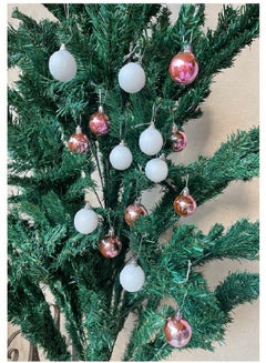اشتري 20 PCS Christmas Ball Ornaments, Christmas Tree Decoration, Plastic Shatterproof Hanging Ball, Fits for Party, Holiday and Home Decor, pink and white في مصر
