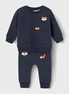 Buy Kids Fox Print Sweatshirt & Sweatpants Set in Saudi Arabia
