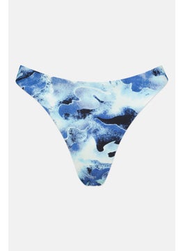 Buy Women Allover Print Bikini Bottom, Sky Blue Combo in UAE