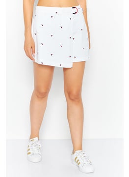 Buy Women Brand Logo Basic Shorts, White Combo in UAE