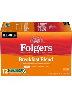 Buy Folgers Breakfast Blend Keurig K-Cup Pods, Mild Roast Coffee, 12 Count in UAE