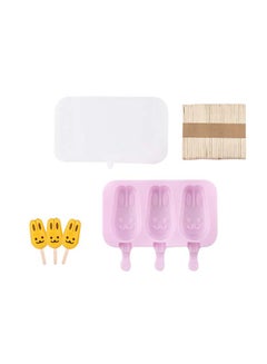 Buy Ice Cream Molds ICE on Stick Silicone Ice Molds Kitchen Silicone Ice Lolly Molds Ice Cream Moulds 3 Cavity Pop Ice Lolly Mold Homemade Bar Soap DIY Soap Mold Jelly Ice Cake Chocolate Moulds in Egypt