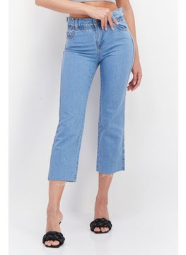 اشتري Women Slouchy Fit Washed Non-Stretchable Jeans, Light Blue في السعودية