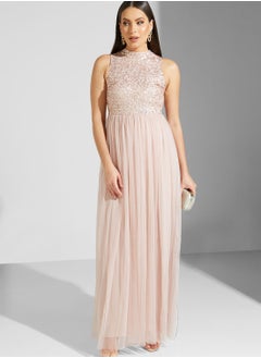 Buy Sequined Mesh Maxi Dress in UAE