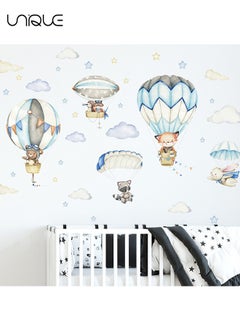 Buy Cartoon Hot Air Balloon Animal Wall Stickers - Balloons & AnimalsWall Stickers, DIY Movable Large Art Decoration, Peel & Paste, Fit for Kids, Baby Boys, Girls, Playroom Bedroom Deco in UAE