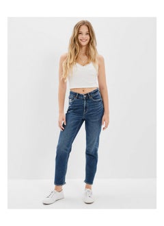 Buy AE Stretch Ripped High V-Rise Mom Jean in UAE