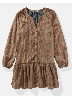 اشتري AE Long-Sleeve Peasant Mini Dress في الامارات