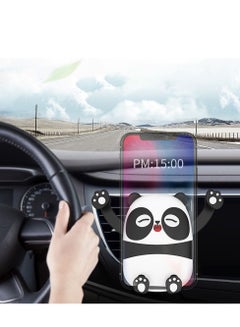 Buy Mobile Stand, Cartoon Panda Car Bracket Universal Phone Holder 360 Degree Rotatable Gravity Bracket Black in UAE