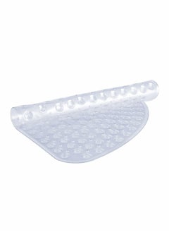 Buy Curved Clear Shower Mat 54x54cm | Anti-Slip, Anti-Mould, Machine-Washable Bath For Walk In Tray Mats Non-Slip Suction Cups Ideal Kids & Elderly in UAE