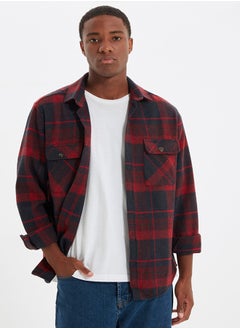 اشتري Claret Red Double Pocket Flap Regular Fit Winter Lumberjack Checkered Shirt TMNAW21GO0031 في مصر