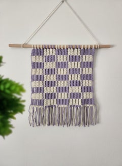 اشتري handmade macrame off-white with lavender shade wall hanging في الامارات