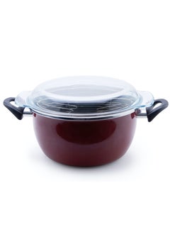 Buy Frying pan with a glass lid and a net, size 24 in Saudi Arabia
