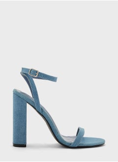 Buy Denim Ankle Strap Heel Sandals in UAE