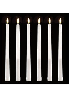 Buy LED Taper Candles with Remote, 6 Pcs 28cm Long Flameless Flickering Window Battery Operated White Candle for Home, Restaurant, Wedding in Saudi Arabia