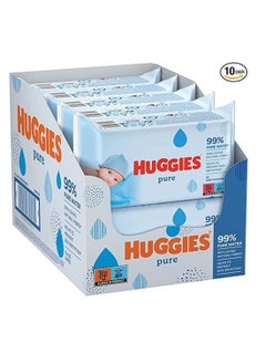 Buy Pure Baby Wipes With 99 Percentage Pure Water for Sensitivity (Pack of 10) in UAE