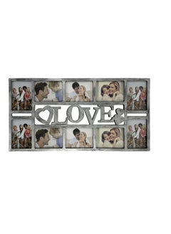 Buy Plastic Love Design Multi Pictures Collage Photo Frame with Wall Mount Display, White Silver Frame, 1-Pcs in UAE