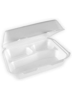 Buy Foam Lunch Box 3 Compartment For Schools Going Kids, Restaurants, Office, Traveling, BBQ - 25 Pieces. in UAE