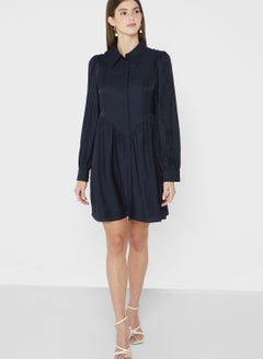Buy Tiered Polo Neck Shirt Dress in UAE