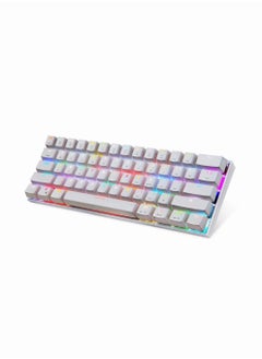 Buy Outemu Blue Switch RGB Backlight 60% Mechanical Gaming Keyboard NKRO Anti-Ghosting Mech Keeb Bluetooth USB Type-C Wired Dual-Mode - White in UAE