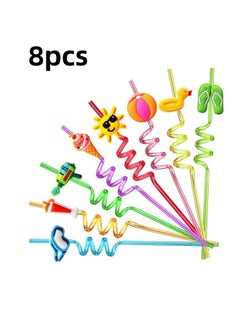 اشتري 8 قطع من شفاطات الشرب على الشاطئ، لوازم حفلات أعياد الميلاد الصيفية لحفلات أعياد الميلاد والشاطئ في السعودية