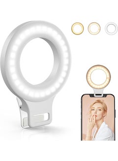 Buy Clip-on Selfie Ring Light, LED Rechargeable Circle Light for Phone, Laptop, Tablet, Camera, Photography, Video - 3 Kinds of Light Modes, 5 Level Brightness in Saudi Arabia